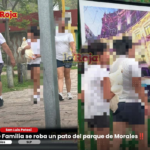 ¡El cinismo a todo lo que da! Captan a familia llevándose un pato del Parque de Morales
