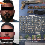Condenan a más de ocho años de prisión a dos hombres por portar arma de uso exclusivo y droga