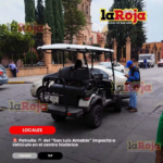 “San Luis Amable” también choca: patrulla impacta vehículo en pleno Centro Histórico