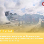 Aparatoso accidente en Ébano deja a dos estudiantes lesionados